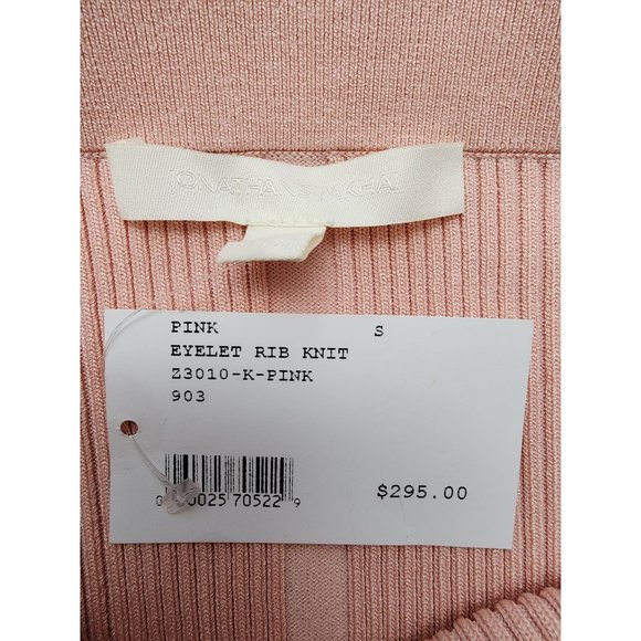 Jonathan Simkhai NWT Pink Cutout Eyelet Ribbed Knit Skirt Small - Picture 4 of 5